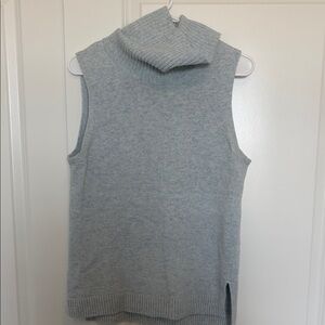 J Crew Sleeveless Light Blue Turtleneck Sweater
